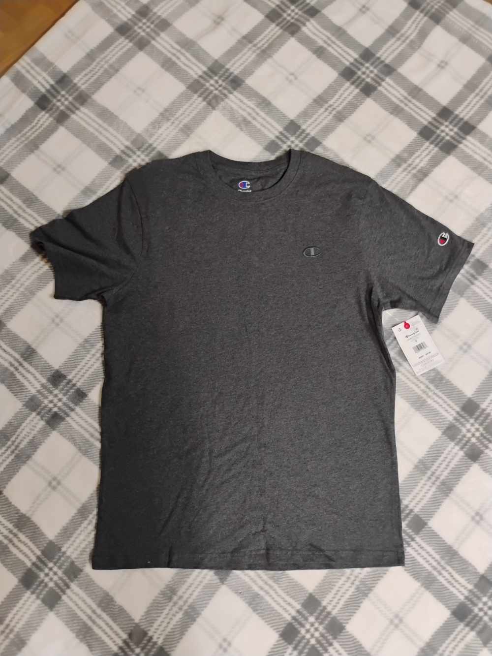 Champion Short Sleeve Size Small Crewneck T-Shirt - Charcoal Gray